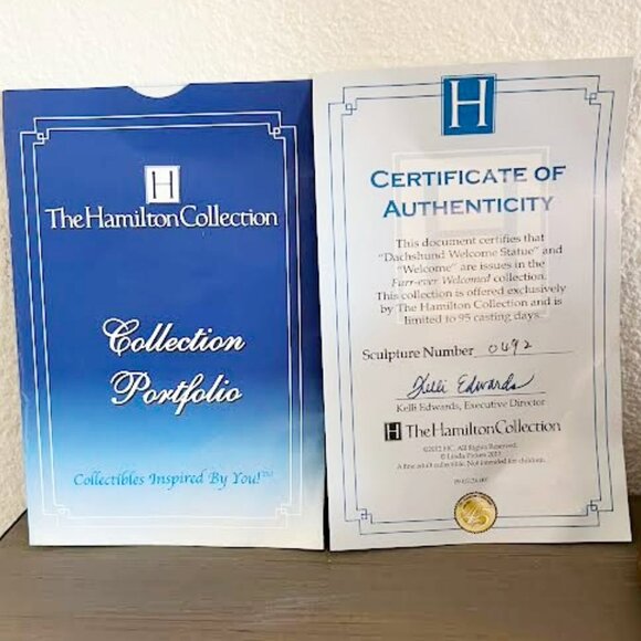 Dachshund Sculpture by Furr-ever Welcome by Hamilton Collection - Picture 10 of 11